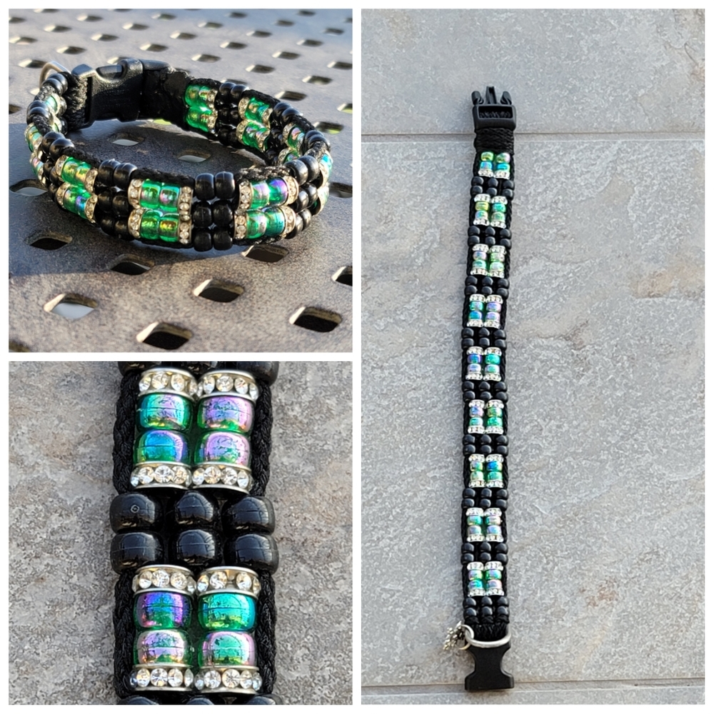 Custom Handmade Beaded Bling Dog Collar